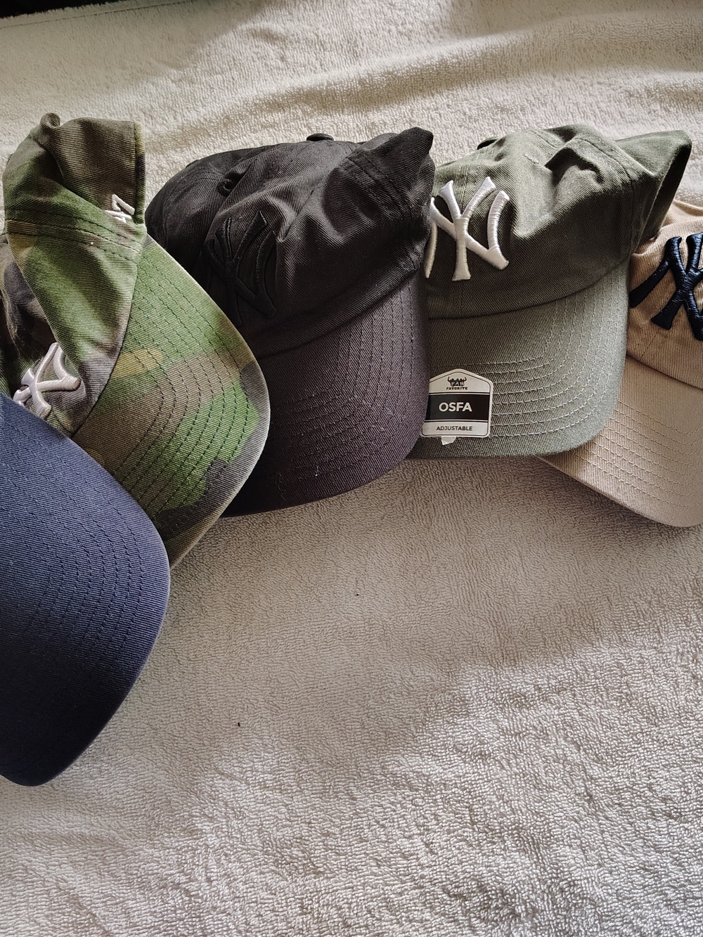 5 New York Yankees Hat Bundle Camo, Khaki Black Navy Blue And Black - Picture 2 of 13
